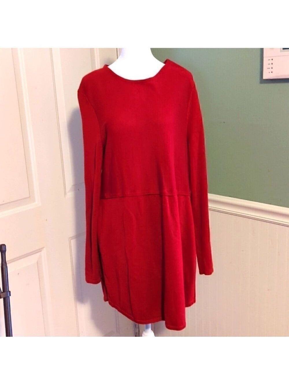 J. Jill Red Tunic Top Shirt Dress Medium